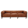 4-Sitzer-Sofa im Industriestil aus Leder, havannafarben